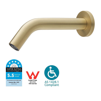 Onvanti Bronte SF1113 | AI Self-Focusing Touchless Tap – Wall Mounted | Mains or Battery | 6 Star WELS | DDA Compliant