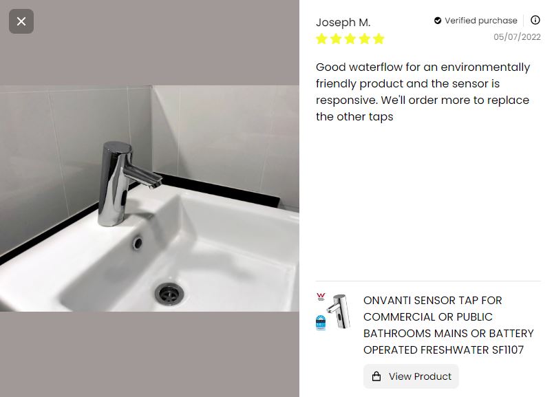 Onvanti Sensor Tap for Commercial or Public Bathrooms Mains or Battery Operated Freshwater SF1107