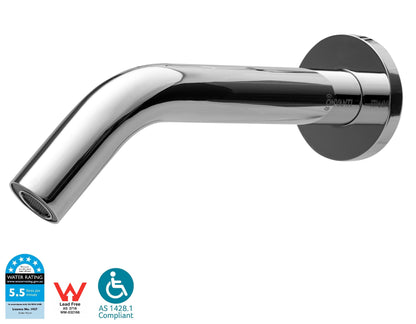 Onvanti Bronte SF1113 | AI Self-Focusing Touchless Tap – Wall Mounted | Mains or Battery | 6 Star WELS | DDA Compliant